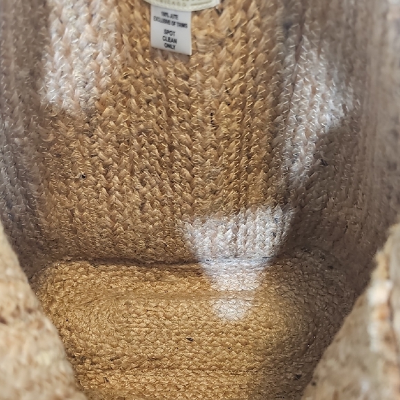 Natural Woven Tote with Black Embroidery - Picture 7 of 7